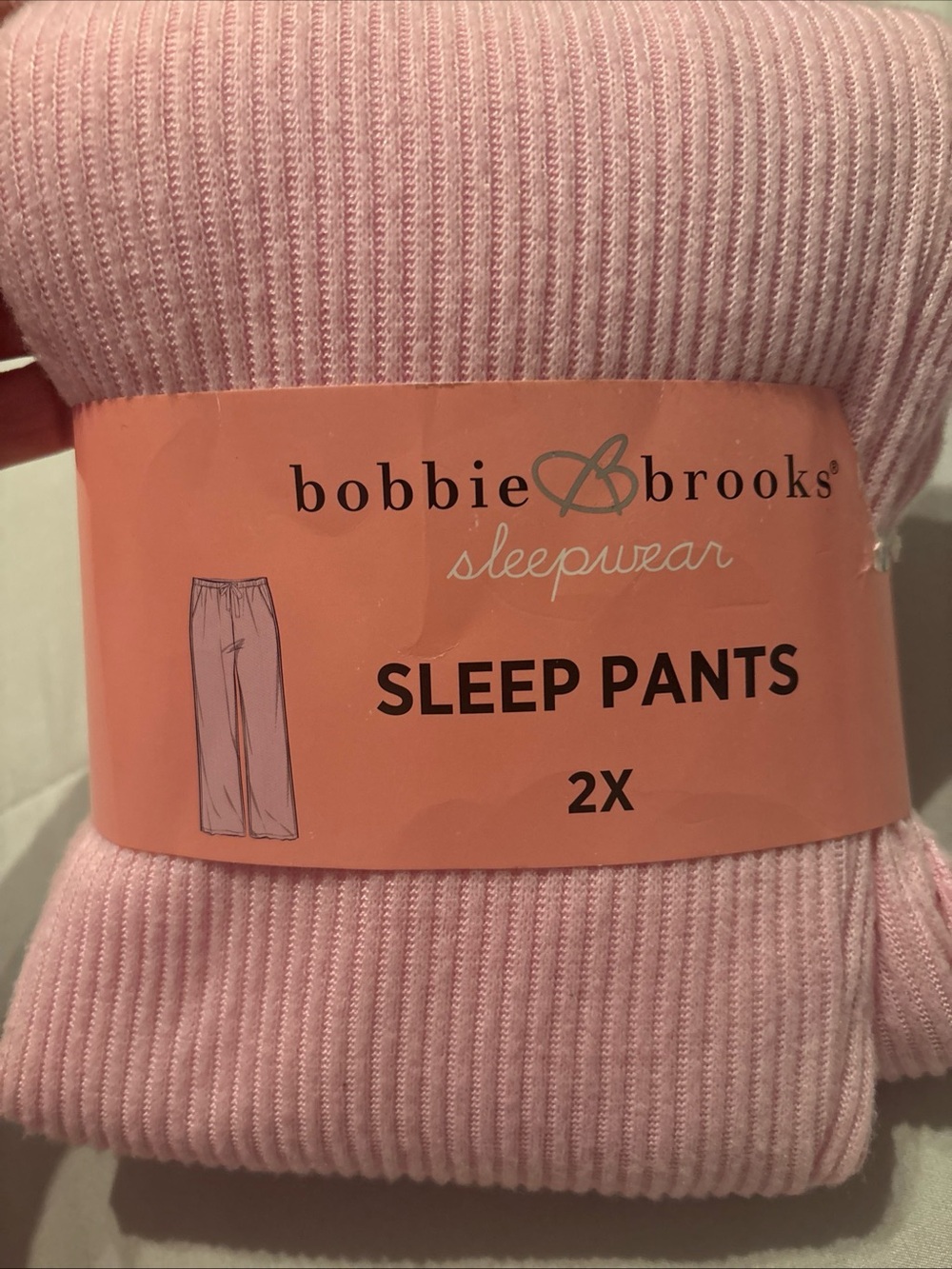 Bobbie Brooks Light Pink Ribbed Sleep Pants